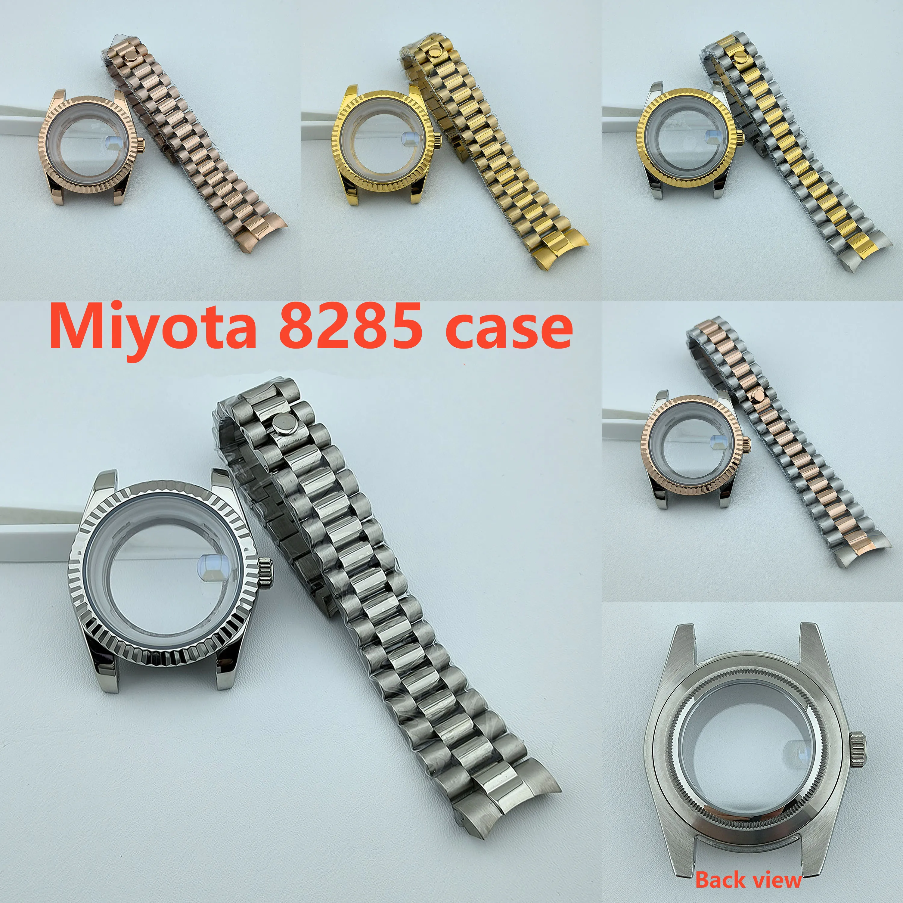 39mm Miyota8285 case watch case stainless steel men automatic watch sapphire glass suitable for 8285 movement watch accessories