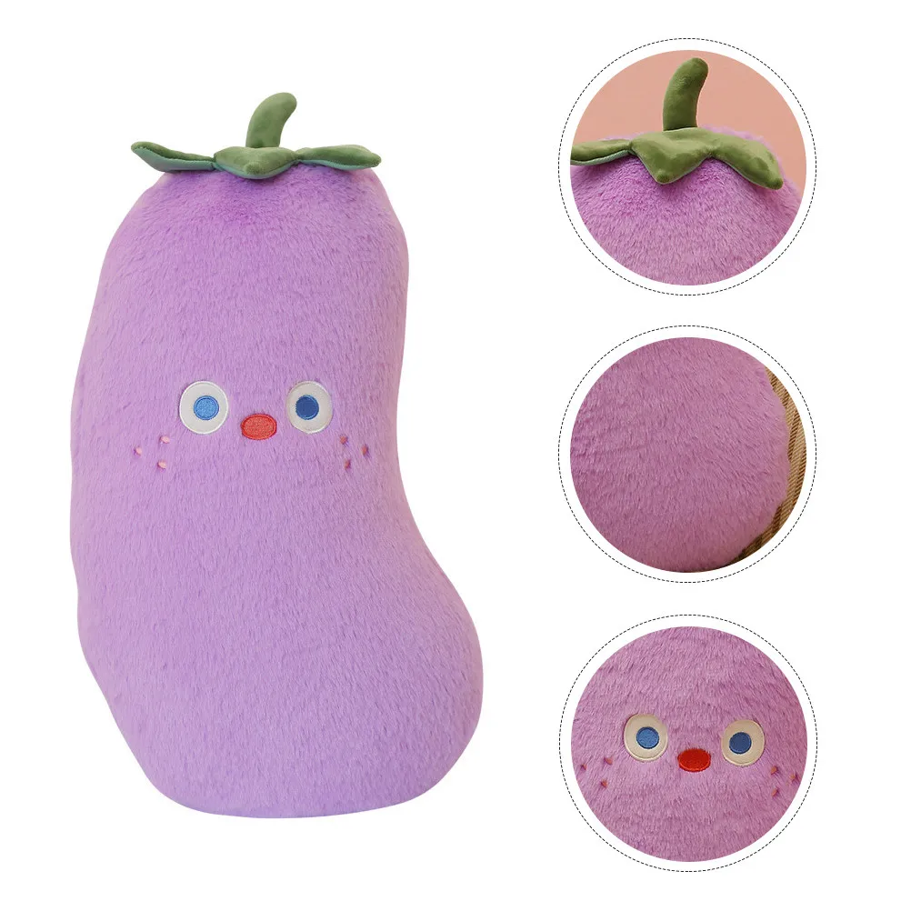

Eggplant Hugging Pillow Pillows Stuffed Aubergine Vegetable Back Cushion Purple