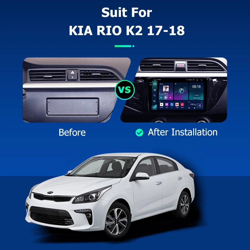 Автомагнитола 2 Din для KIA RIO, мультимедийный видеоплеер на Android 12 с экраном 10,1 дюйма и GPS-навигацией для KIA RIO K2 2017