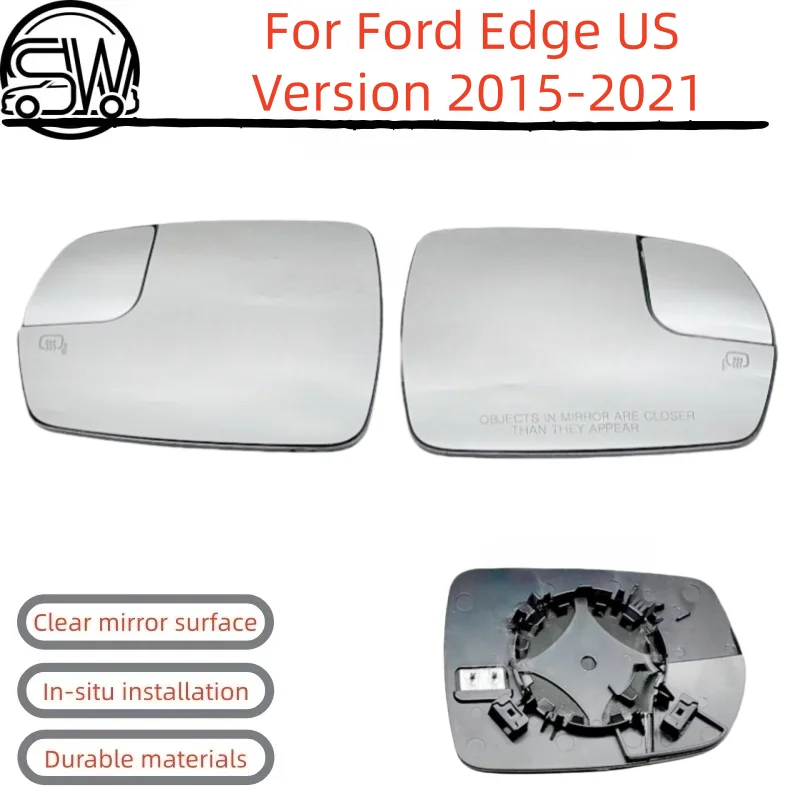 For Ford Edge US Version 2015-2021 Rearview Mirror Glass Heated Replacement.