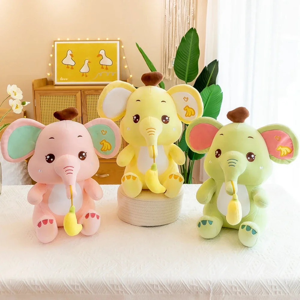 27CM Banana Elephant Plush Toy Nose Hanging Banana Cute Multi-Color Creative New Fit Play Send Children's Birthday Gift Soft