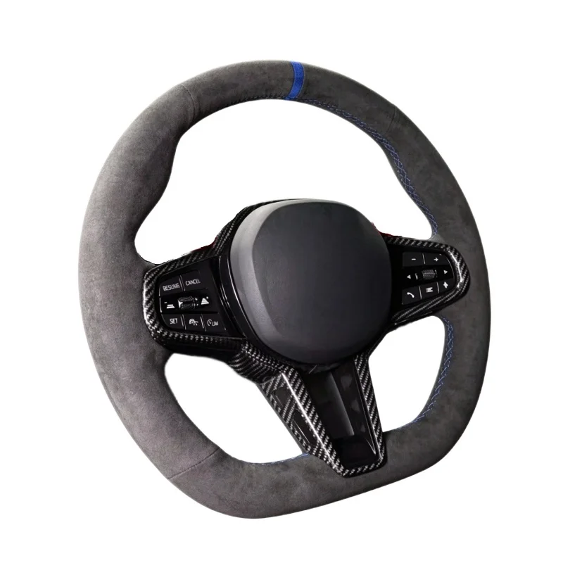 Car Steering Wheel Cover Soft Suede Leather For BMW New 5 Series I5 G60 2024 2025 Steering Wrap Cover Car Interior Accessories