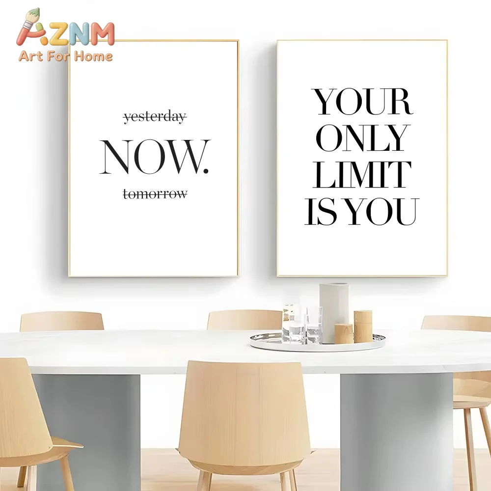 AZNM Minimalist Text Inspirational Poster Wall Art Print Poster Decorative Mural Home Decor Gift Unframed