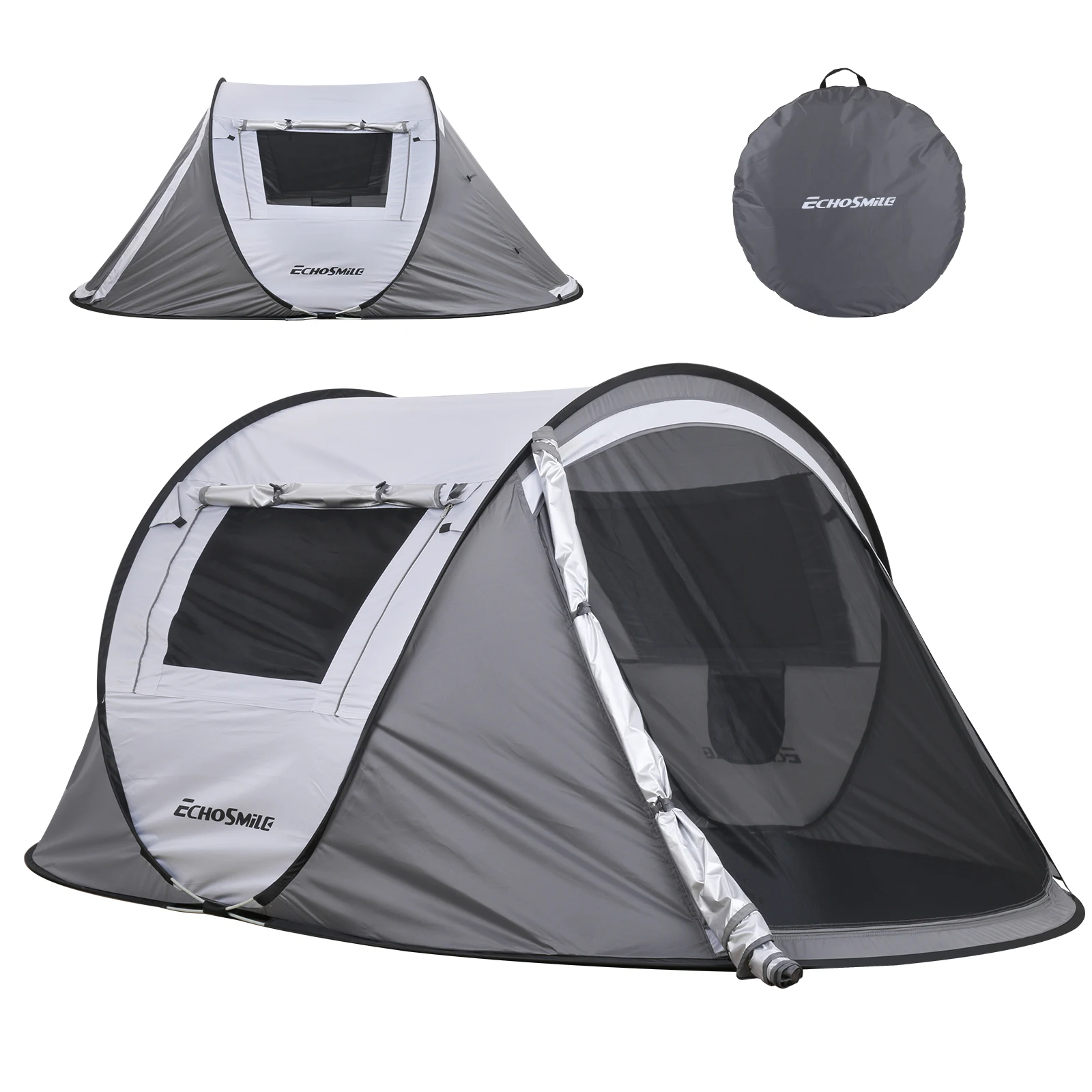 Camping tents are convenient to carry for 2 people White gray automatic opening pop up high quality tents