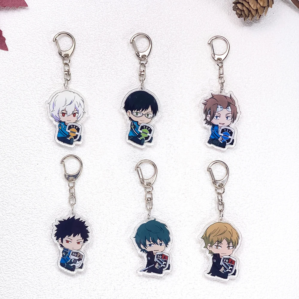 6Pcs Anime Characters World Trigger Car Keychain Accessories Acrylic Cute Charms Pendant For Bag Key Holder Backpack Decoration