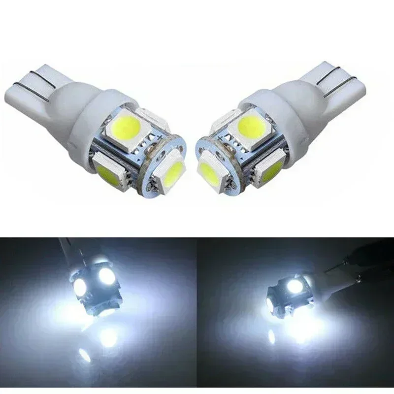 20 PCS Car LED Bulb T10 W5W 194 LED Signal Light 12V 5050 6000K White Auto Interior Dome Reading Maps Side Wedge Trunk Lamps