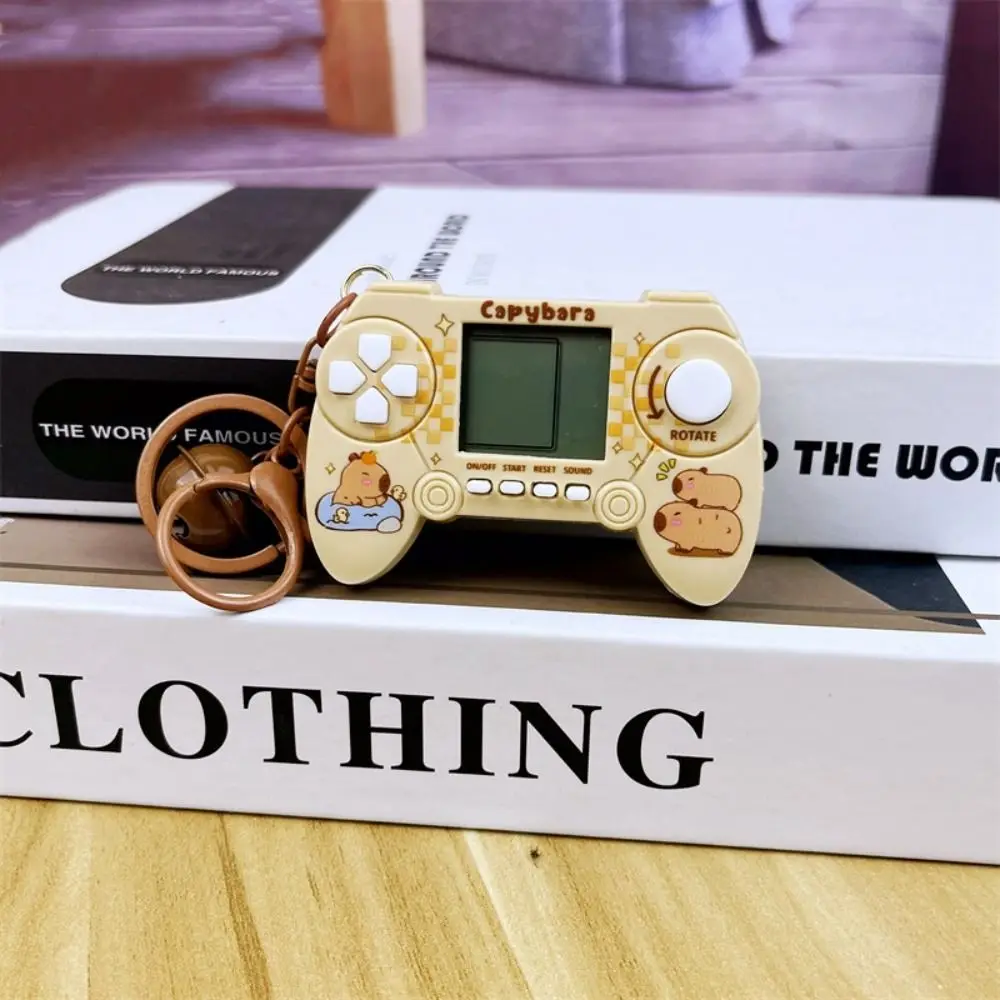 Game Controller Mini Game Keychain Electronic Bag Charm Capybara Keychain Cartoon Handheld Game Console Pendant Children's Toy