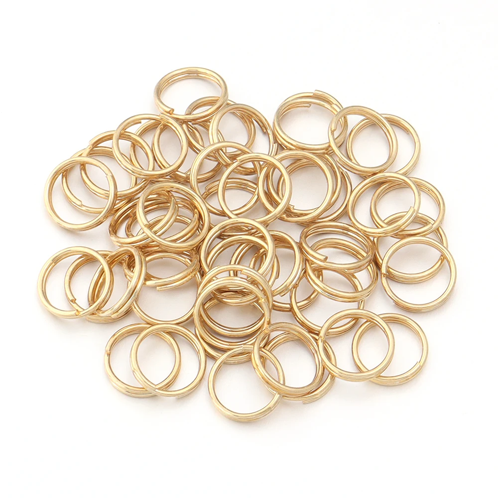100 teile/los Gold Farbe Edelstahl Jump Ring Doppel Schleifen Split Ringe Anschlüsse für Schmuck Machen DIY Halskette Armband
