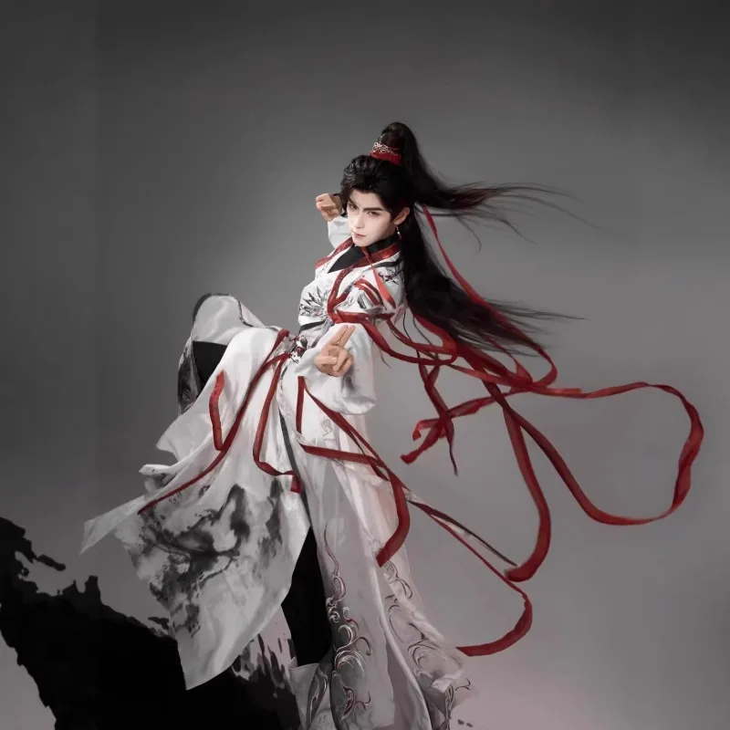 

National Style Cloud Crane Hanfu Couple Clothing Men's and Women's Clothing Xianxia Wind Crew Neck Robe Han Elements