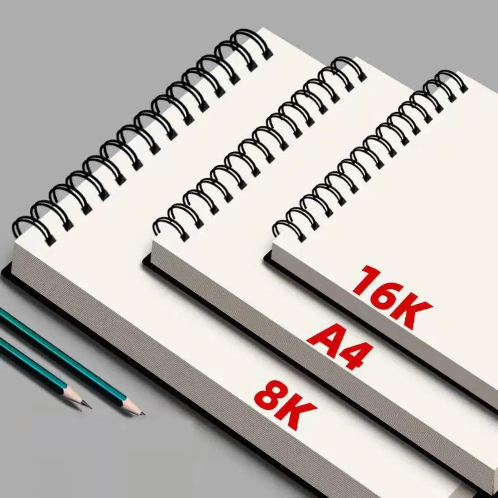 30 Sheets 8K 16K Coil Sketchbook Spiral Bound Eco-Friendly Thick Drawing Paper Acid Free A4 A5 A6 Artist Sketch Pad Students