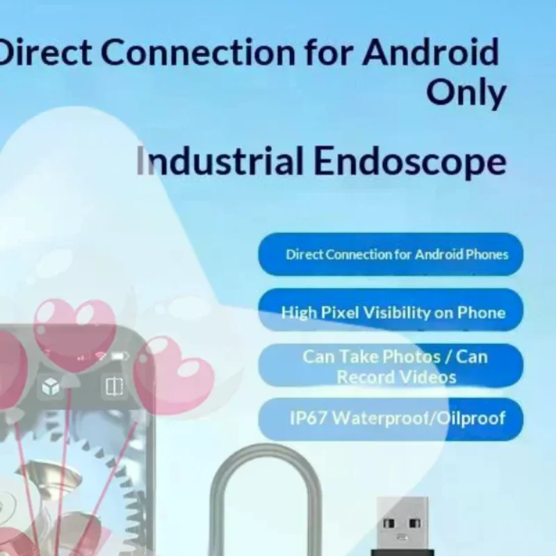 Type-C Industrail Endoscope Micro USB Single Dual Camera For Android Phones Waterproof Probe LED Car Inspection Borescope