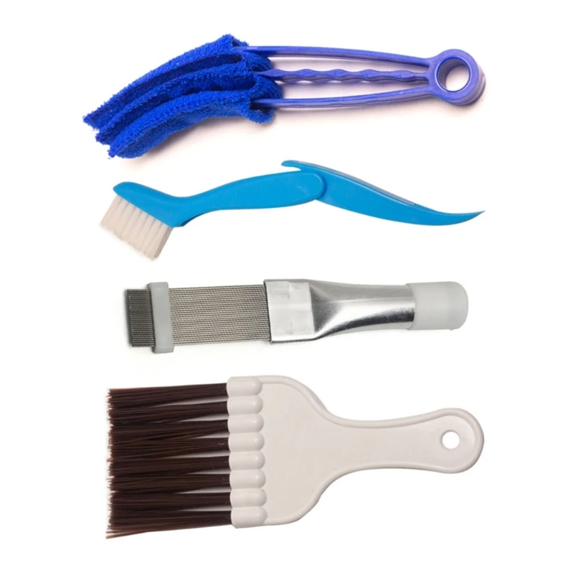 4pcs Air Conditioner Fin Comb Cleaner Kits Coil Cleaning Brush Evaporator Comb Radiator Repair Cleaning Tool Household