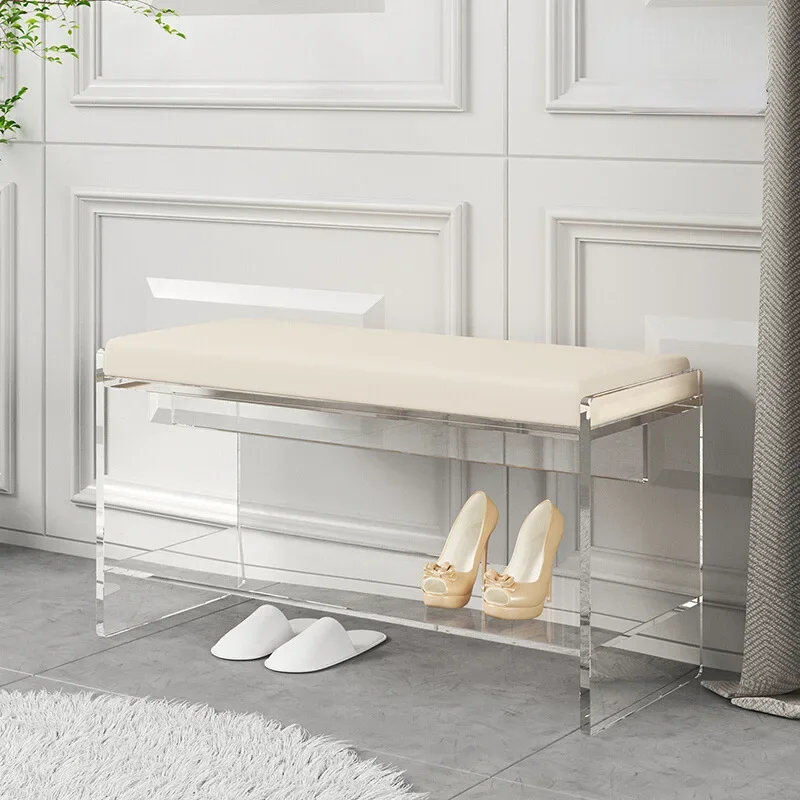 

Luxury Acrylic Shoe Cabinet Home Door Entrance Porch Cupboards Organizer Stool Desk Living Room Simple Storage Holders Racks