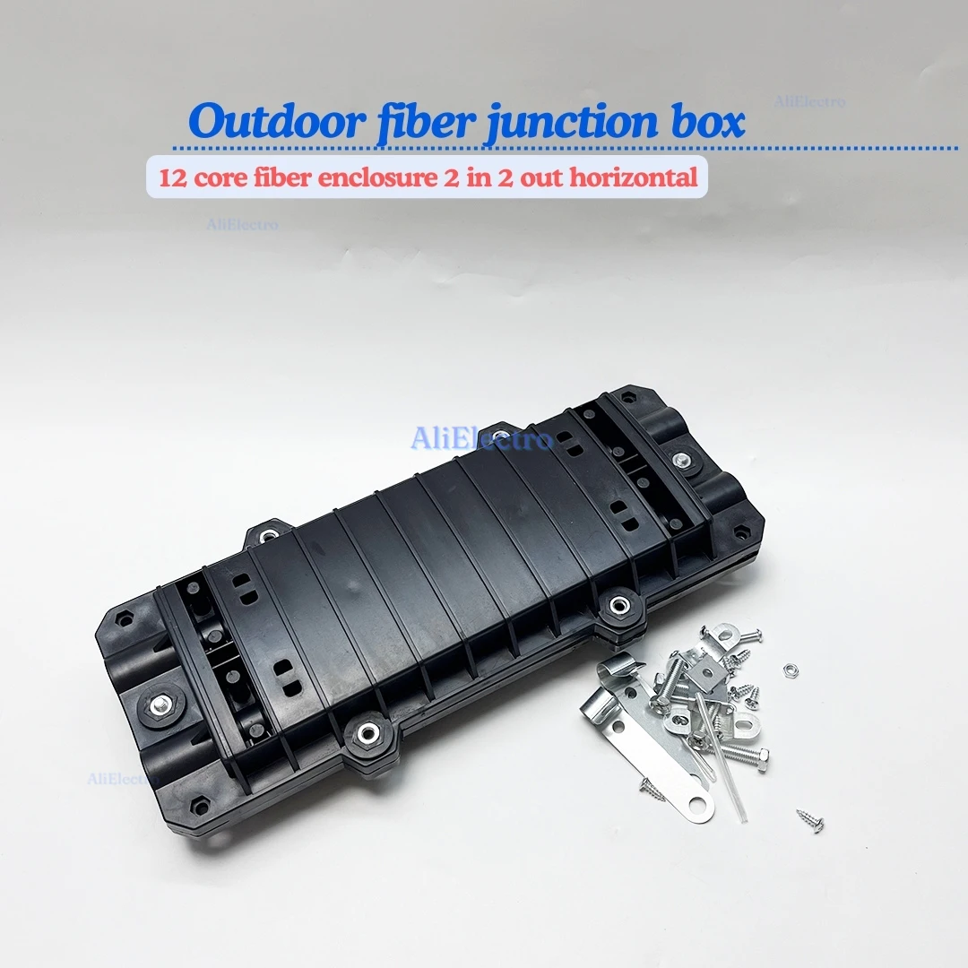 12 core fiber enclosure 2 in 2 out horizontal fiber optic splice joint closure D type outdoor fiber junction box Customized