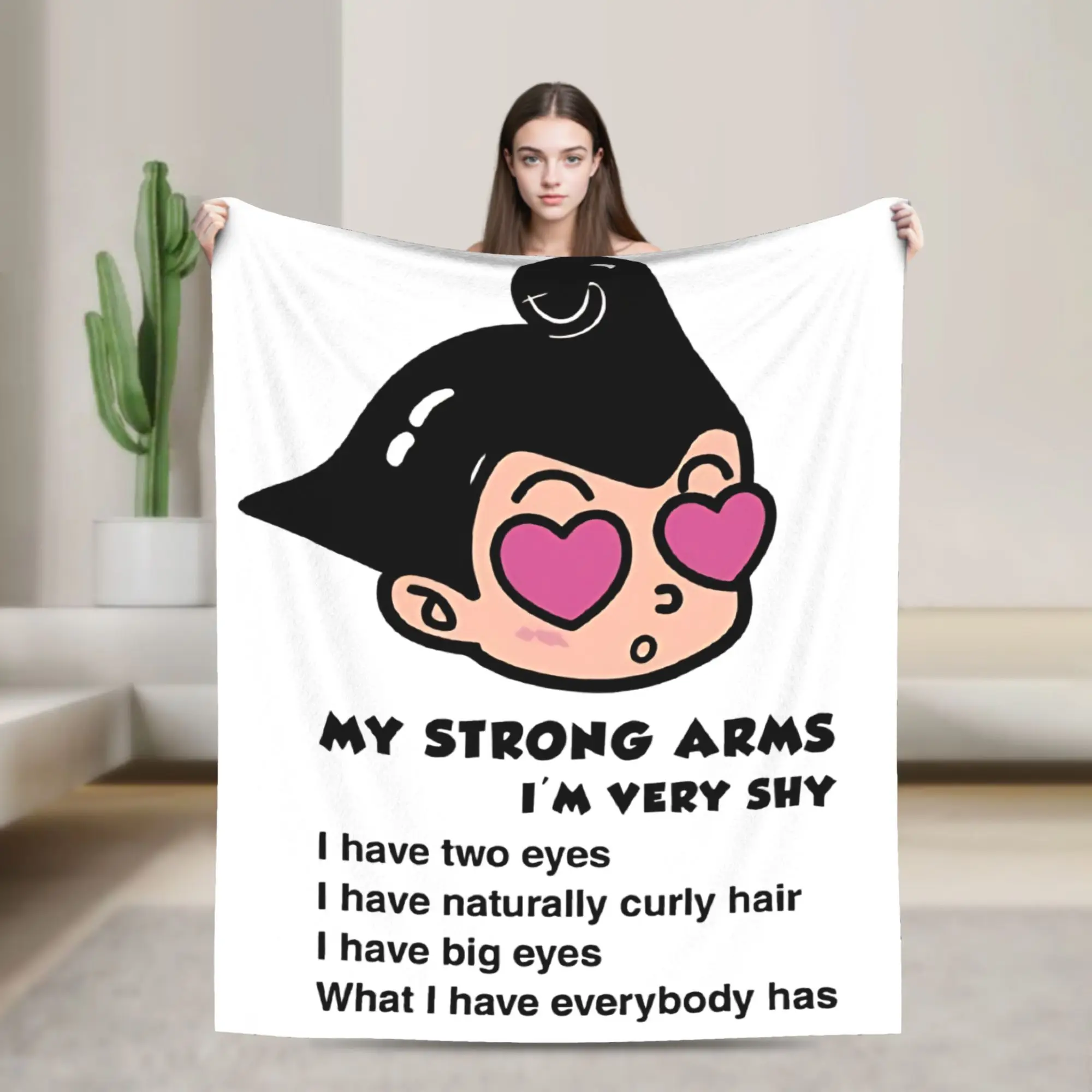 My Strong Arms Astroboy Velvet Throw Blanket Astro Boy Blankets for Bed Couch Warm Bedroom Quilt