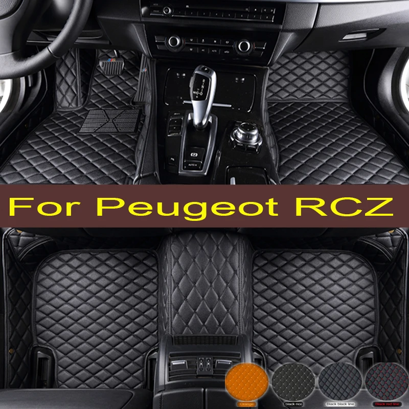 

Car Floor Mats For Peugeot RCZ T75 2009~2015 Luxury Leather Mat Rugs Carpets Durable Pad Set Car trunk mat Interior Parts 2010