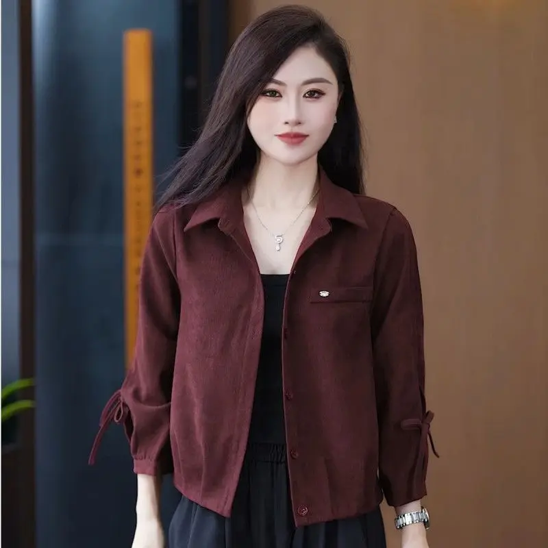 

Casual Sle Commute irt Coat Women's Faionable Youthful ort Sve Dstring Hairbru Fabric Regular Fit Long Sve