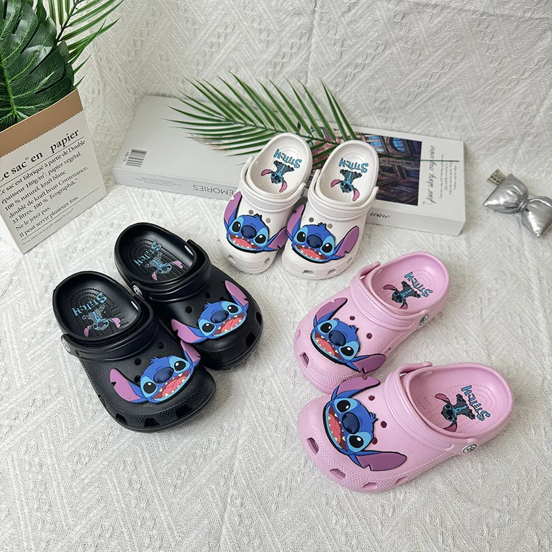 

Cartoon Lilo & Stitch Shoes Sandal Solid Waterproof Slippers Outdoor Stitch Casual Eva Breathable Ankle Wrap Birthday Kids Gift
