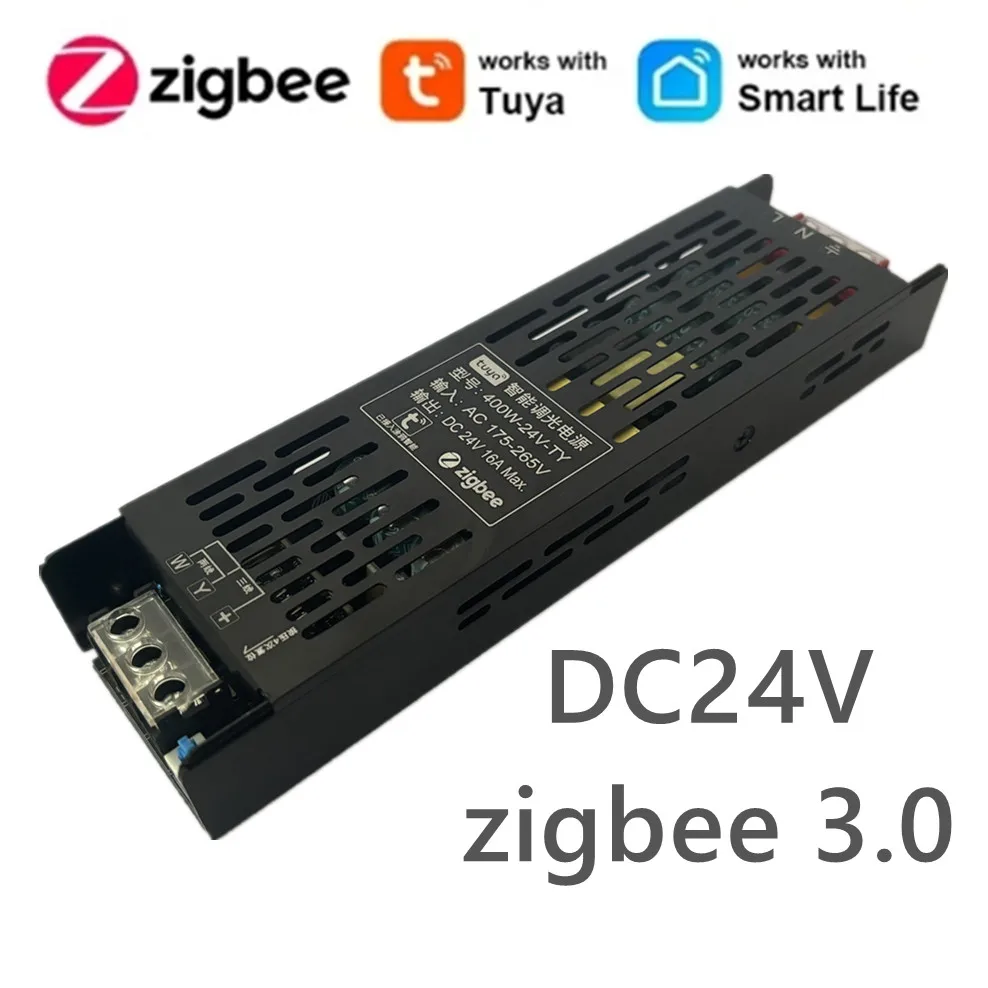 DC 24V LED Power Supply Dimmer Transformer AC175-265V Tuya Zigbee3.0 Support Alexa Gooogle Voice APP Control For CCT LED Strip