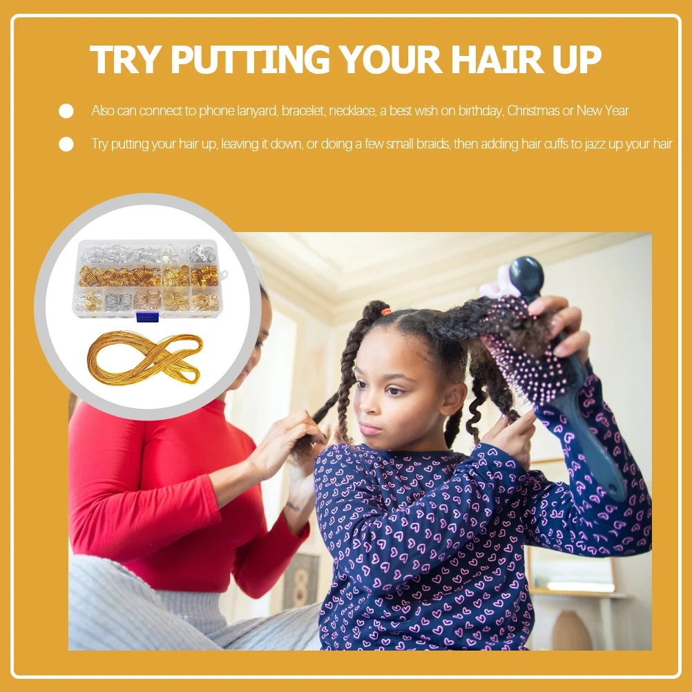 

1 комплект подвесок для волос для косичек, ювелирные изделия для дредов, кольца для волос, аксессуары, модные косы-манжеты, бусины, энергетический вид, простая в использовании борода