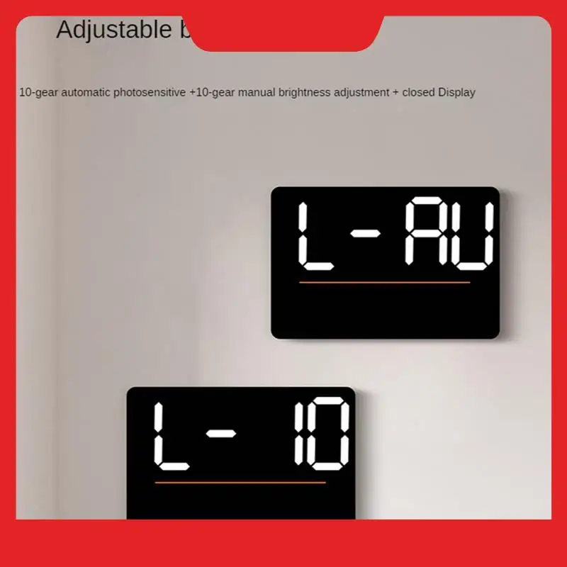 

LED Digital Wall Clock Remote Brightness Adjustable Clock For Bedroom Office Decor Black