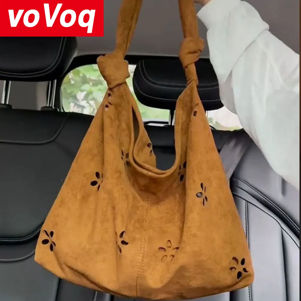 

Женская замшевая сумка для подмышек в корейском стиле, большая вместительная сумка на одно плечо в стиле ретро