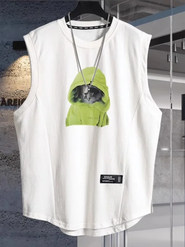 

Мужская летняя свободная повседневная майка-безрукавка американского стиля большого размера, 300 Pou Svel T-irt, с эффектом высокой комфортности