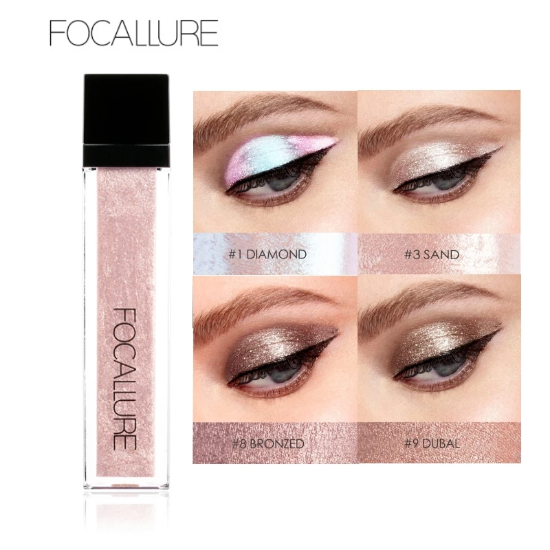 Focallure Diamond 14 Colors Shiny Glitter Eyeshadow Makeup Waterproof White Nude Pink Red Eye Shadow Liquid Eyeshadow Makeup