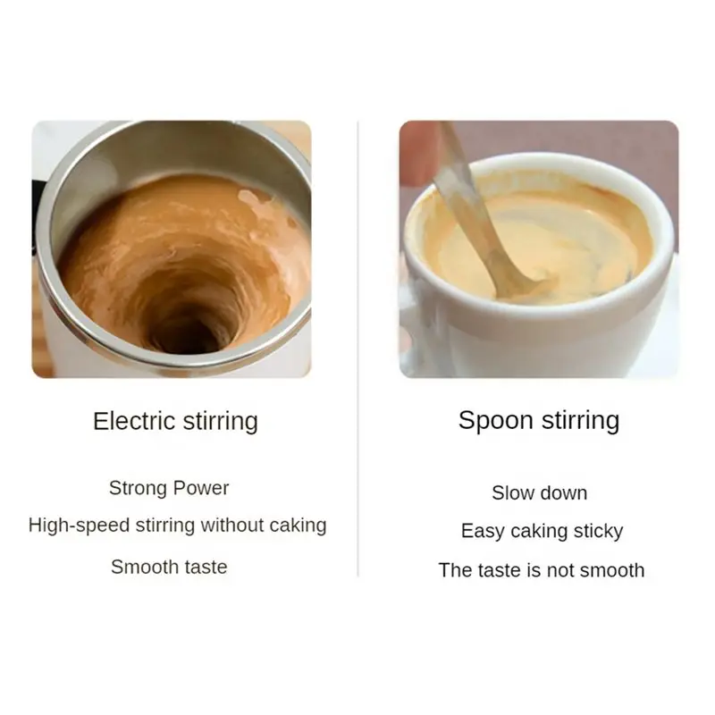 ABUN Electric Self Stirring Coffee Mug 380ML USB Rechargeable Automatic Mixing Cup with Temperature Display for Home Office
