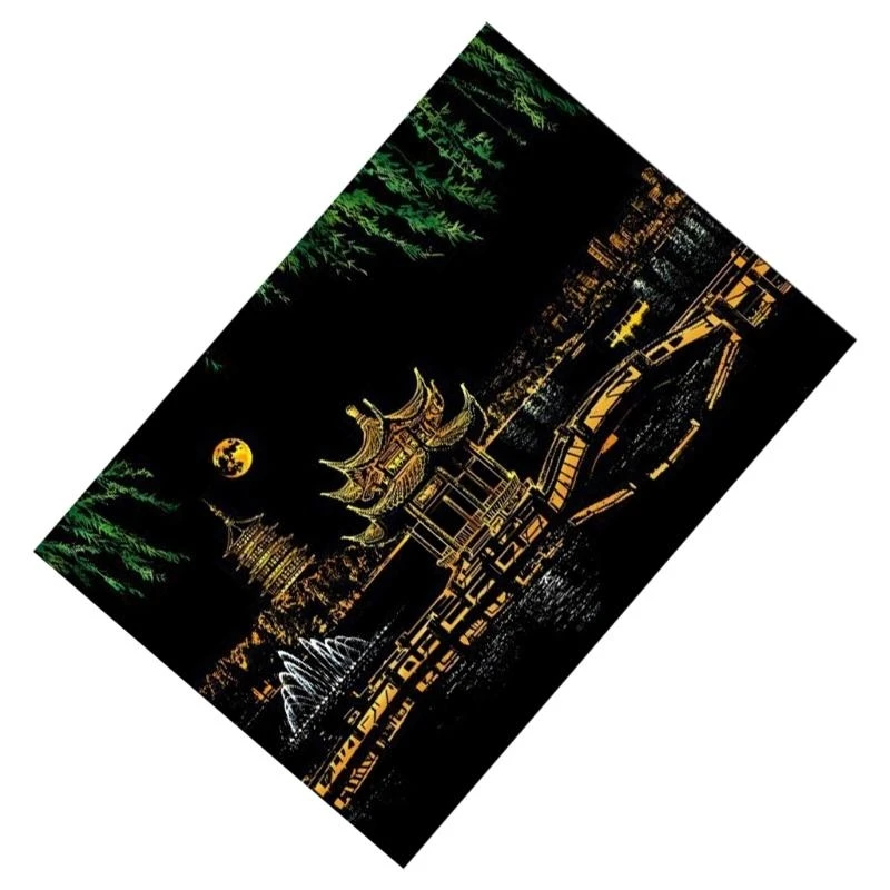 Q0KB Tranh Rainbow Tranh cho người lớn Scratch Scratch Tranh về nhà DIY DIY Scratch Creat