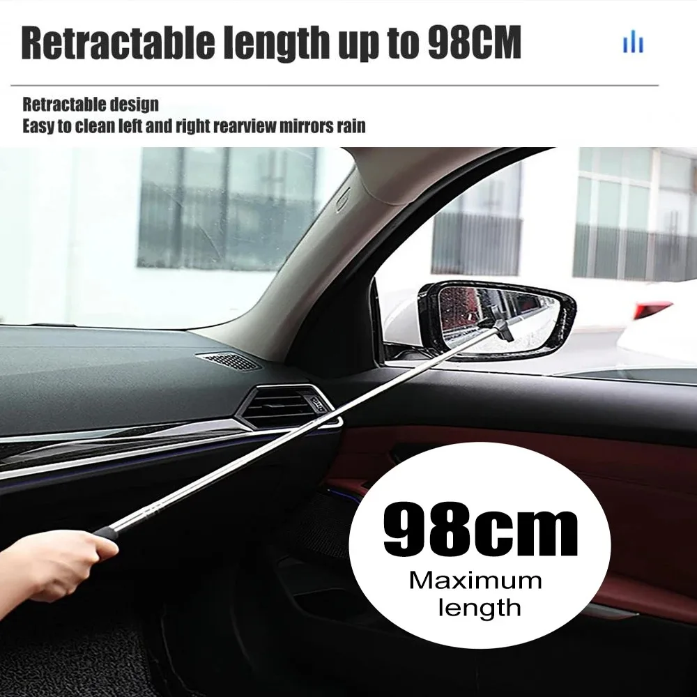 Retractable Car Windshield Wiper Blade Long Handle Car Rearview Mirror Front Window Glass Wash Cleaning Brush Auto Cleaner wiper