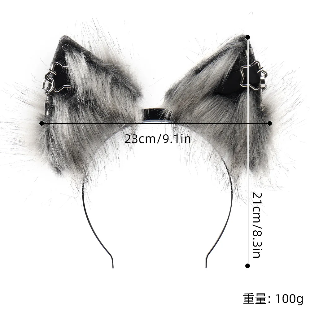 Diadema eléctrica de felpa con orejas de animales, recargable, desmontable, oreja de zorro, accesorio de espectáculo de cómic de Lolita, accesorios de Cosplay con orejas de gato para Halloween