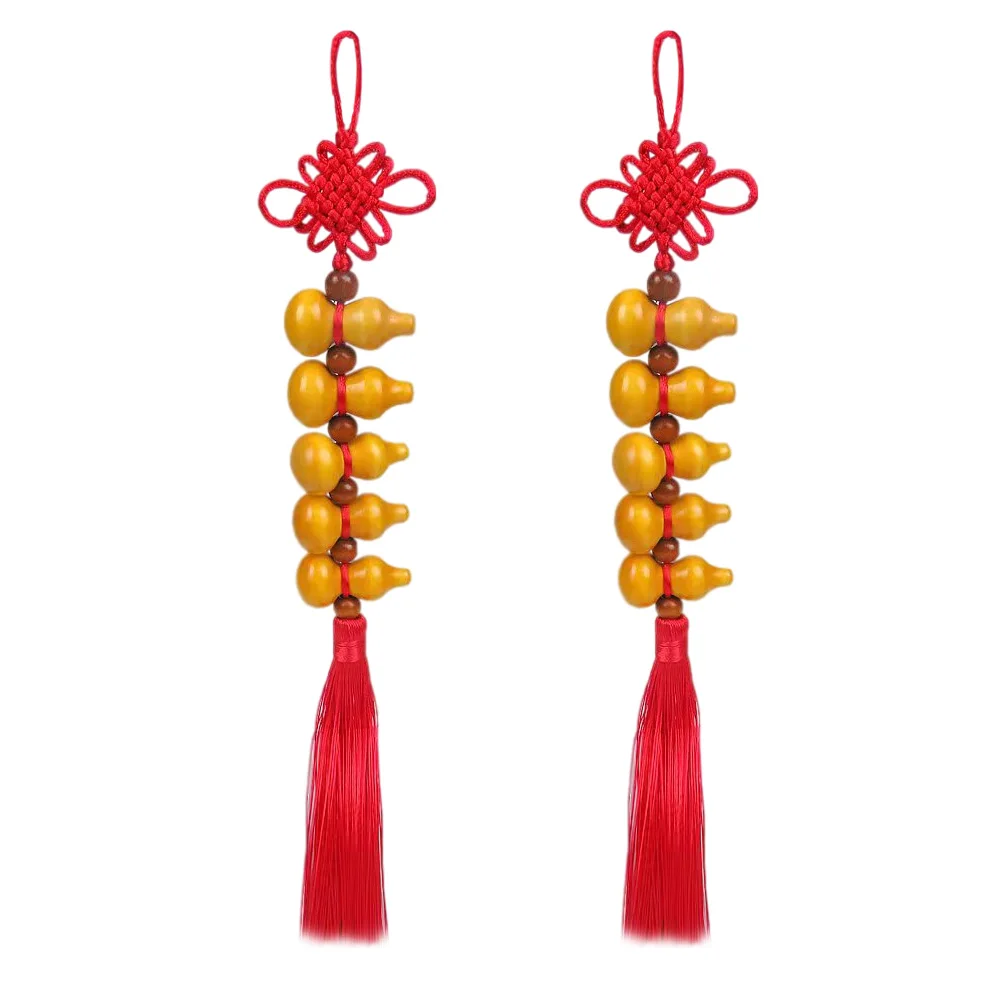 

2pcs Pendant Wooden Material Practical Decor Spring Festival Hanging NewYear Knot PartyDecoration
