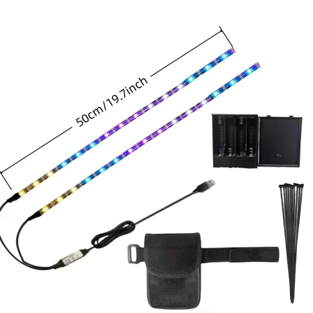 Kreative batteriebetriebene Roller-LED-Leuchten Traumfarbe DIY Fahrrad Umgebungslicht Mehrfarbige RGB-Lichtleiste Nachtfahrten