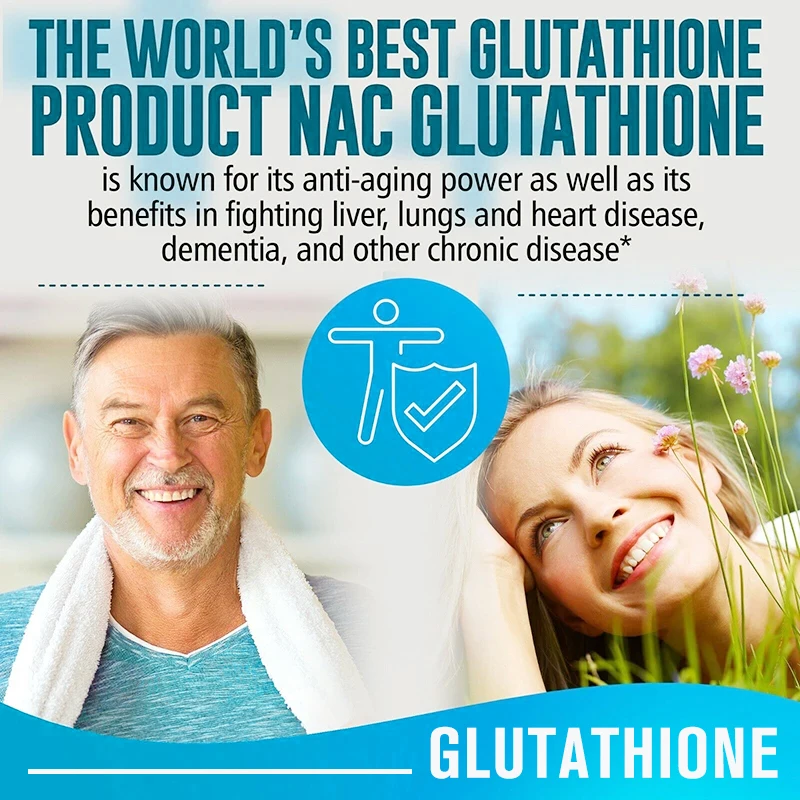 NAC+ Glutathione Capsules Brighten Skin, Joints & Hair Anti-Aging Acne Scars - Dark Spot Cell Repair & Cleanse Detox