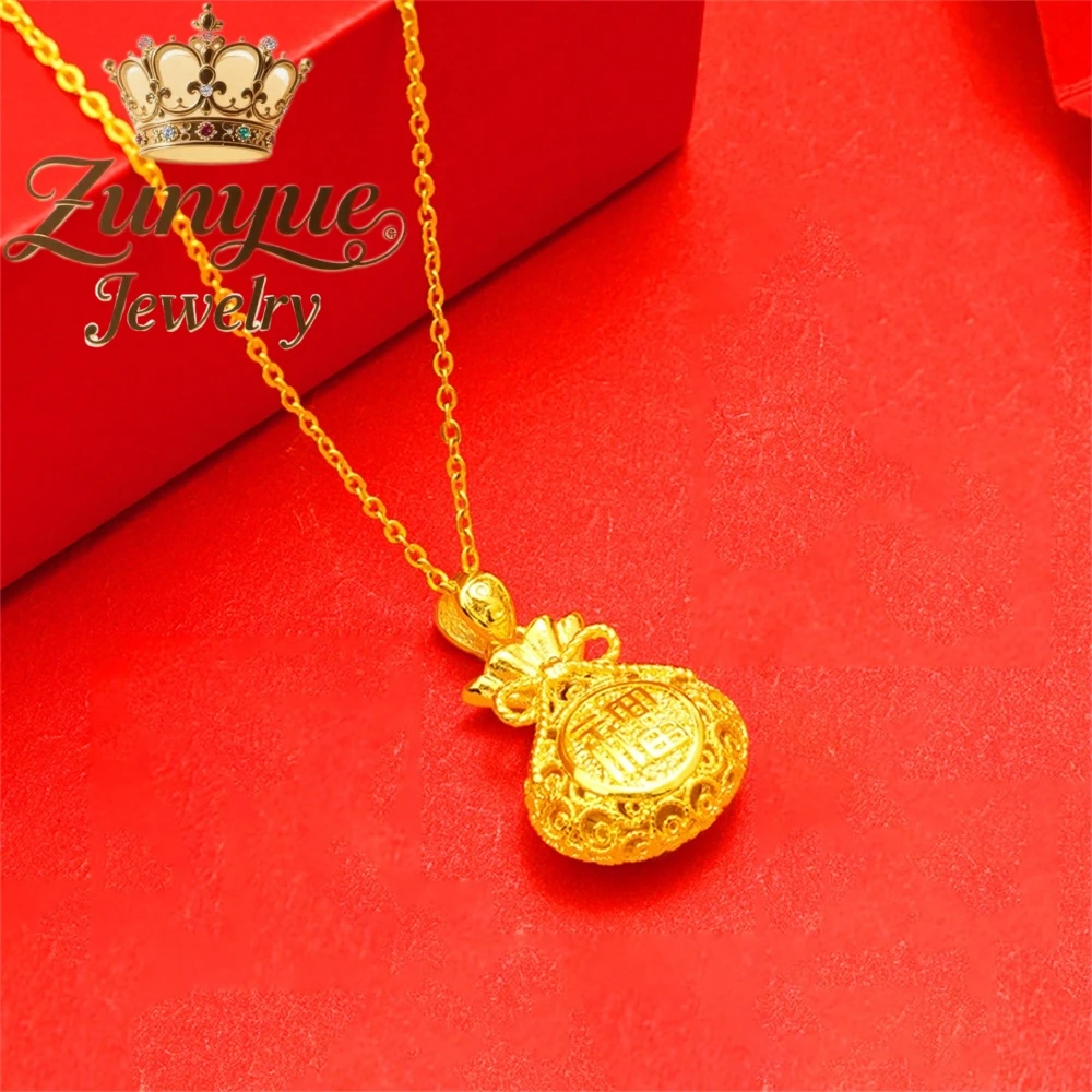 

Sand Gold Lucky Bag Pendant Luxury Quality Jewelry Handicraft Best Selling Luxury Necklace Fashion Jewelry Charms Exquisite