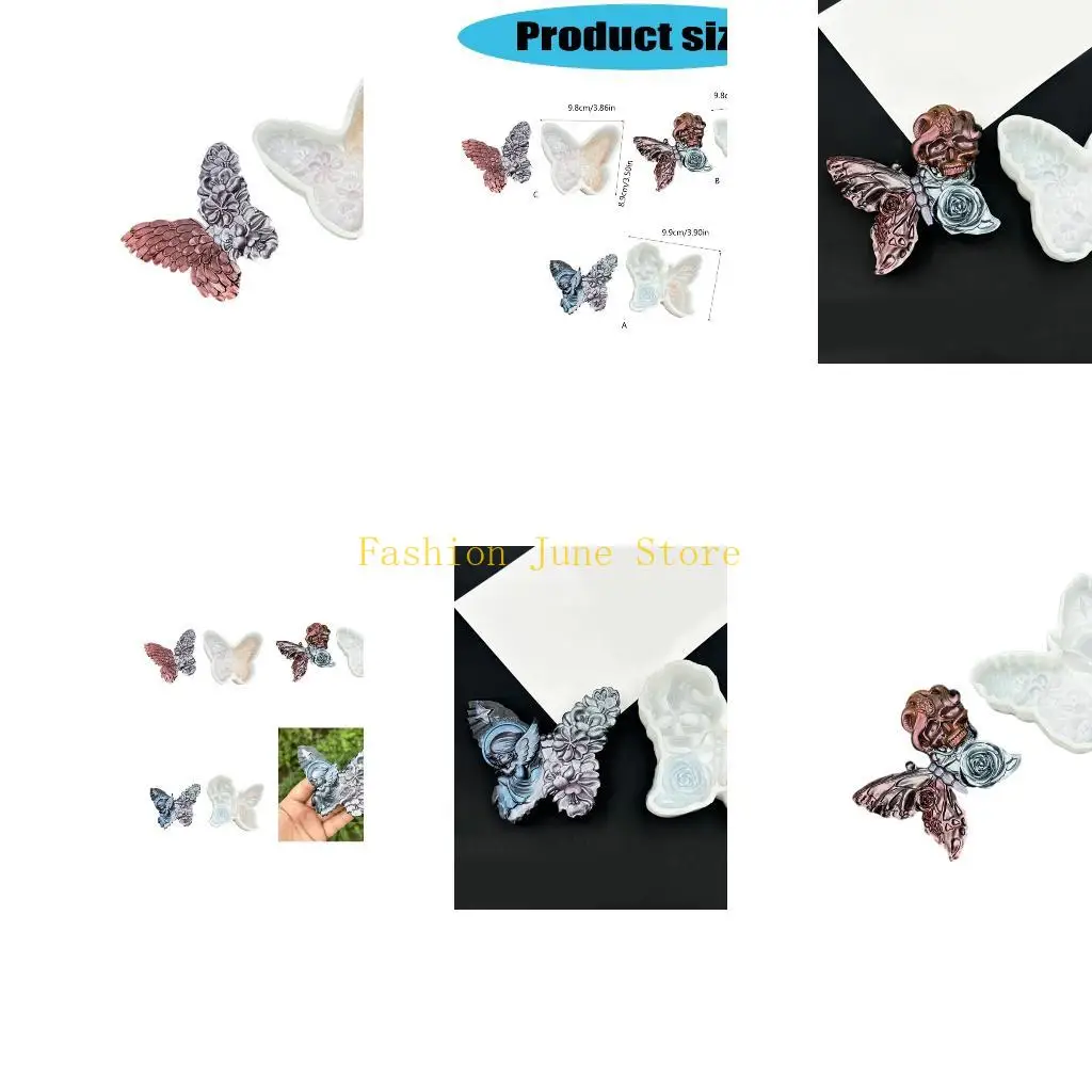 

Теплостойкую силиконовую плесень N5KA с сахарной черепа бабочек для проектов для проектов