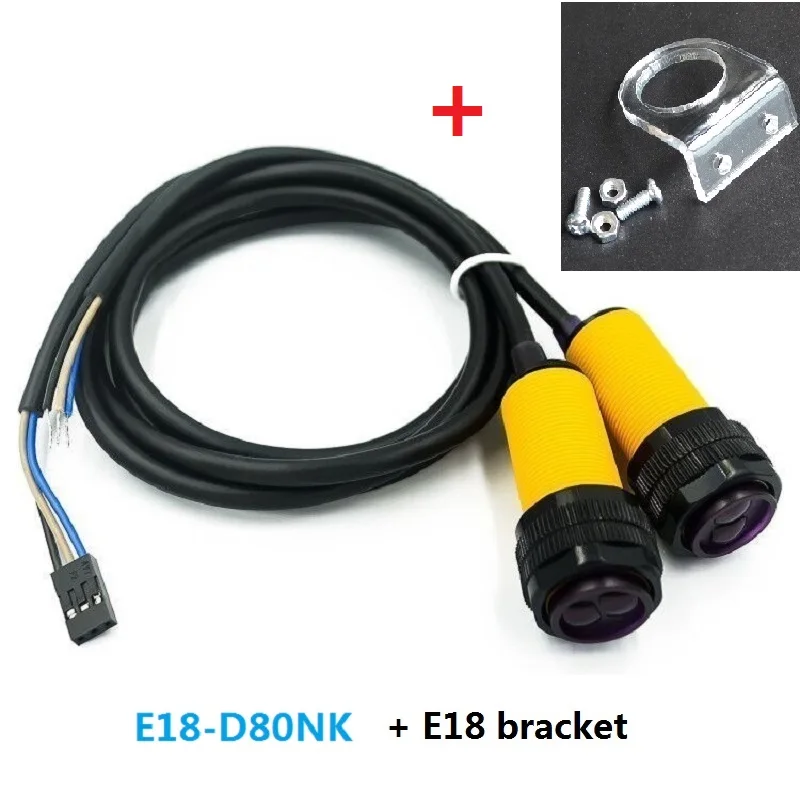 

1set E18-D80NK Infrared Obstacle Avoidance Sensor Approaching Switch Smart Car 3-80cm With Bracket For Arduino