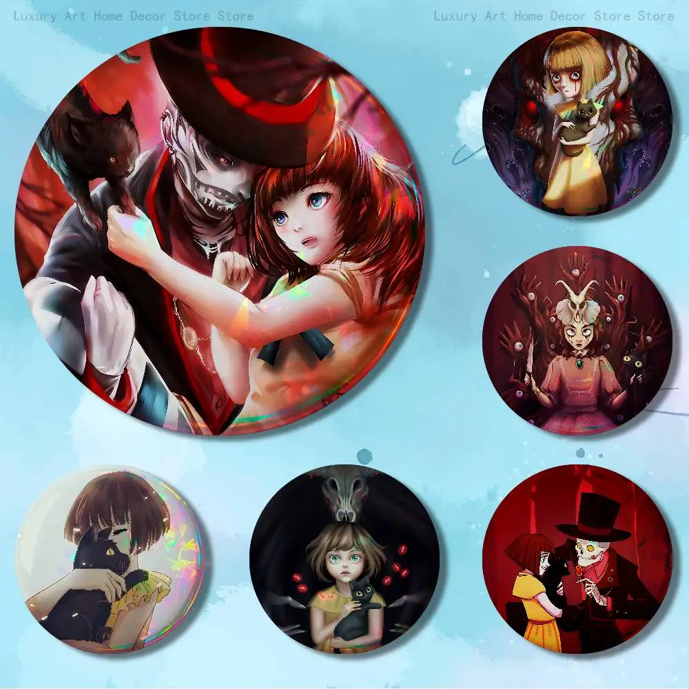 

Game F-Fran Bow Enamel Pin Tinplate Round Brooch Cosplay Nijigen Otaku Culture Badges 58mm 44mm 32mm 75mm 25mm