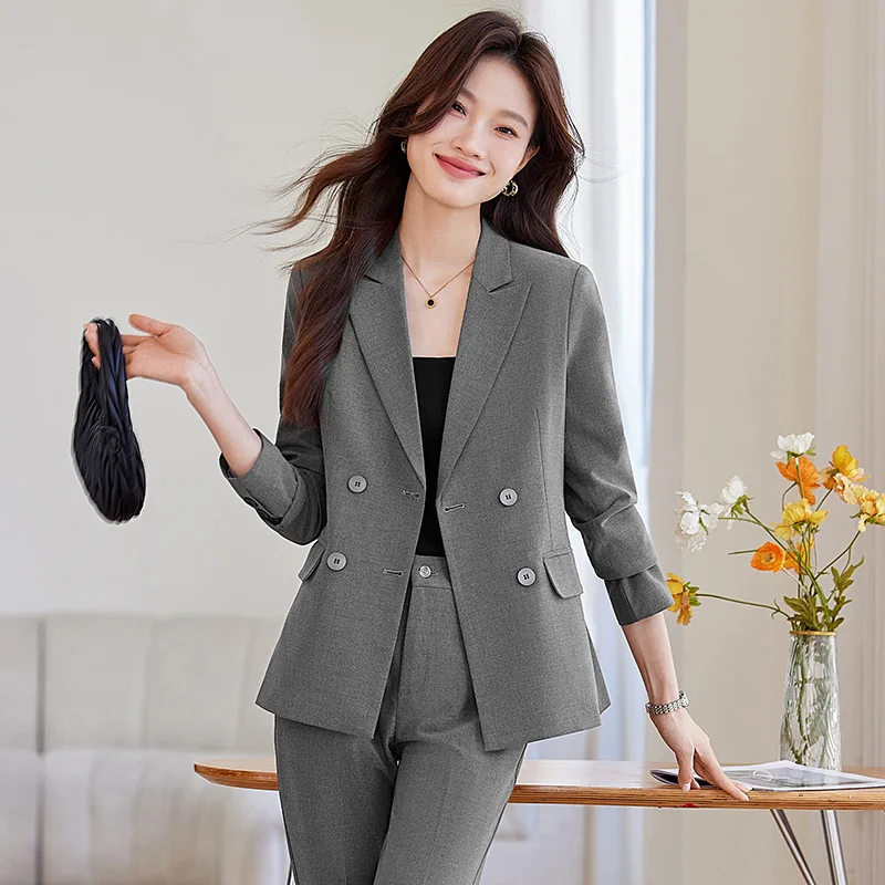 

Women's gray suit for spring and autumn2025New high-end, stylish, professional workwear blazer