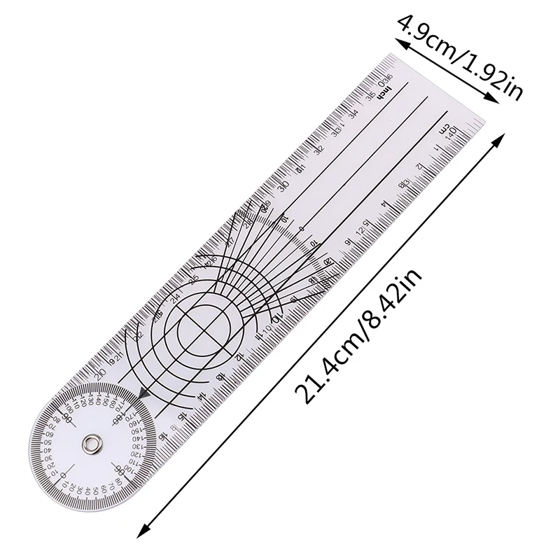 1PC Multi-Ruler Goniometer Angle Medical Spinal Ruler 360 Degree Measuring Tool