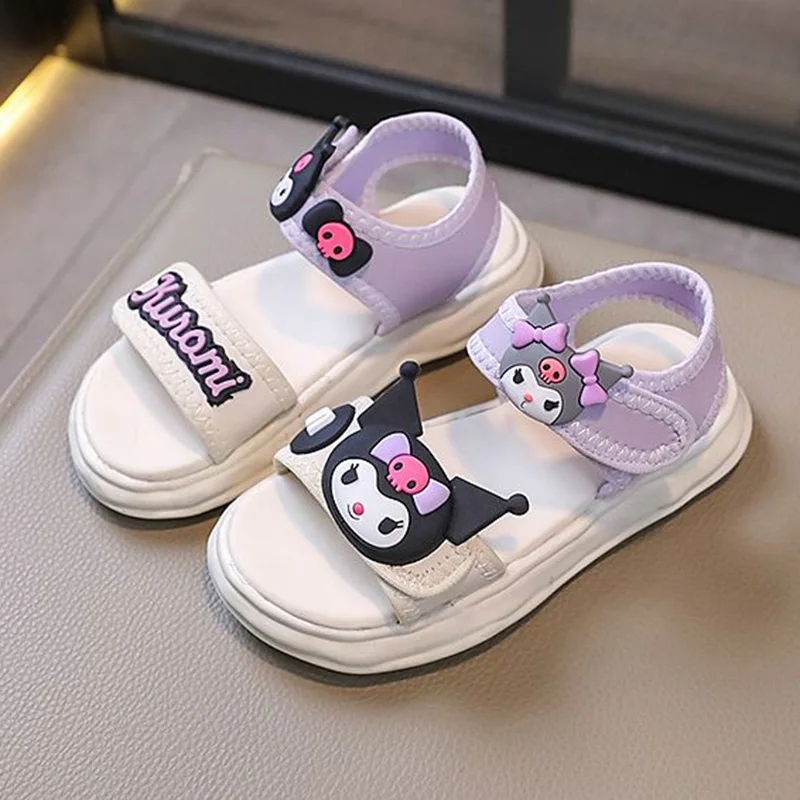 Nuovo Sanrio Kuromi Kids sandalo Cute Cartoon Summer Outdoor Kawaii Soft Sole Comfort antiscivolo bambini sandalo da spiaggia regali per ragazza