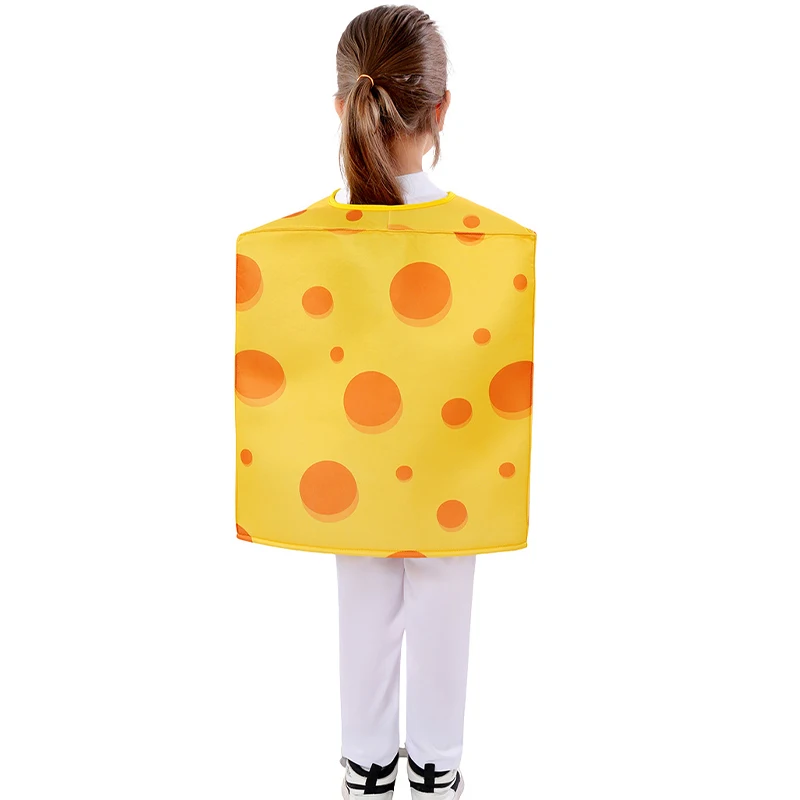 Unisex Kids Funny Food Cosplay Outfit Meisje Gele Spray Kaas Kind Kostuum Voor 2024 Halloween Purim Carnaval