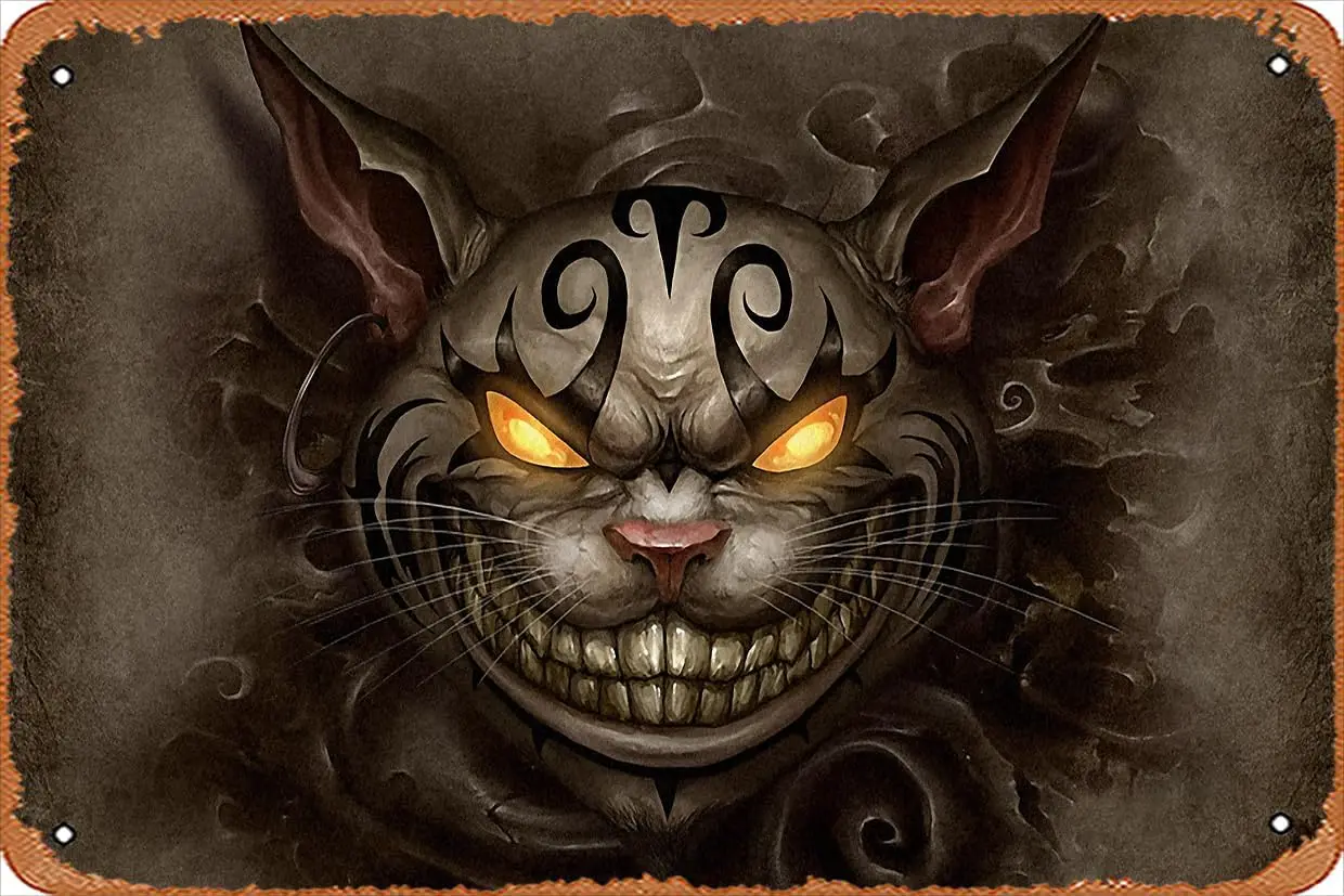 Alice in Chains Wallpaper HDAlice madness returns, cheshire cat, smile Retro Metal Sign for Garden Club Outdoor Indoor Home Wall