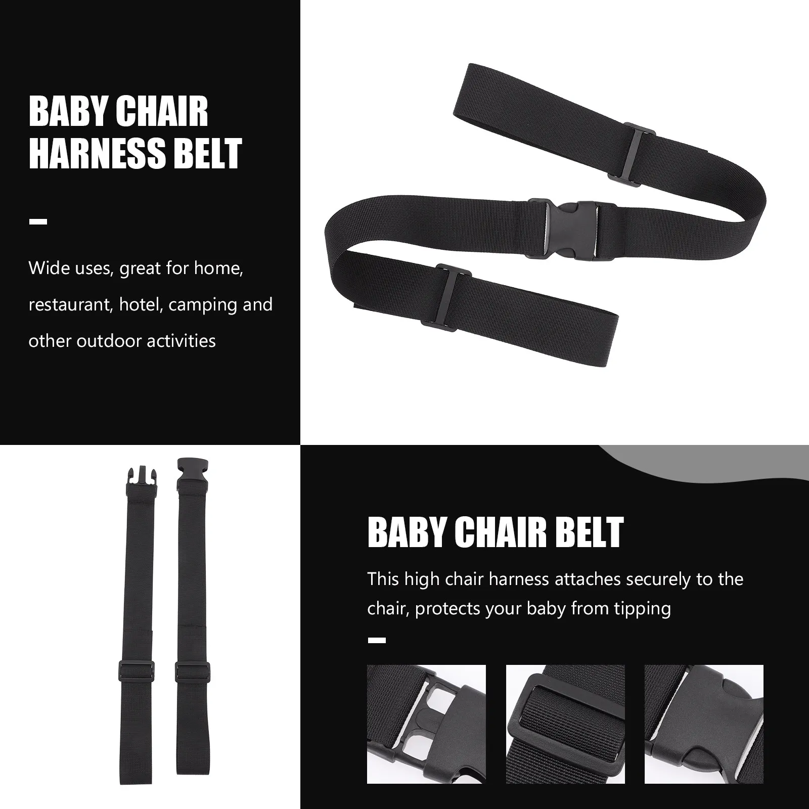 3Pcs Baby Safety Belt for High Chair Adjustable Harness Strap Portable Lightweight Compact Design Fits Most Chairs Stroller