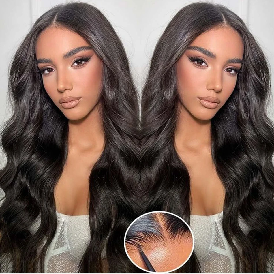 

180 Density Body Wave Lace Front Wigs 13x4 HD Transparent Lace Frontal Wigs Human Hair With Baby Hair Natural Color