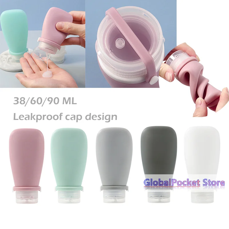 30/60/90ml Silicone Travel Bottles Leak Proof Squeezable Refillable Containers Cosmetic Tube for Lotion Soap Liquids Bottling