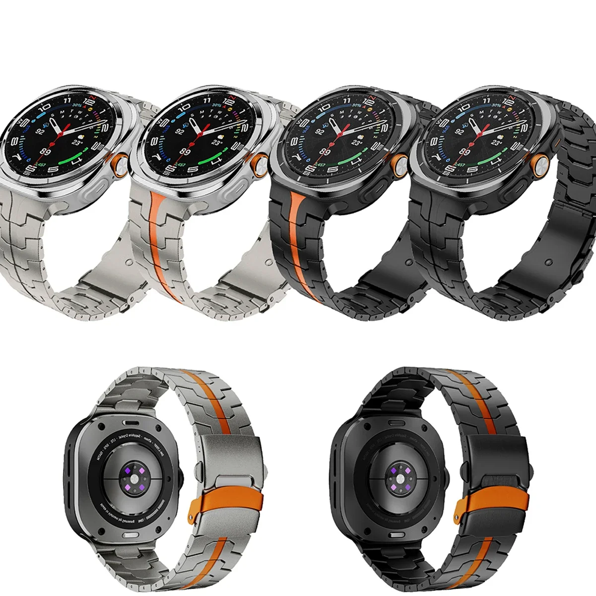 Титановый роскошный ремешок для Samsung Galaxy Watch Ultra 47 мм, ремешок для Samsung Ultra Galaxy 47 мм, мужской ремешок для часов Galaxy Ultra, браслет