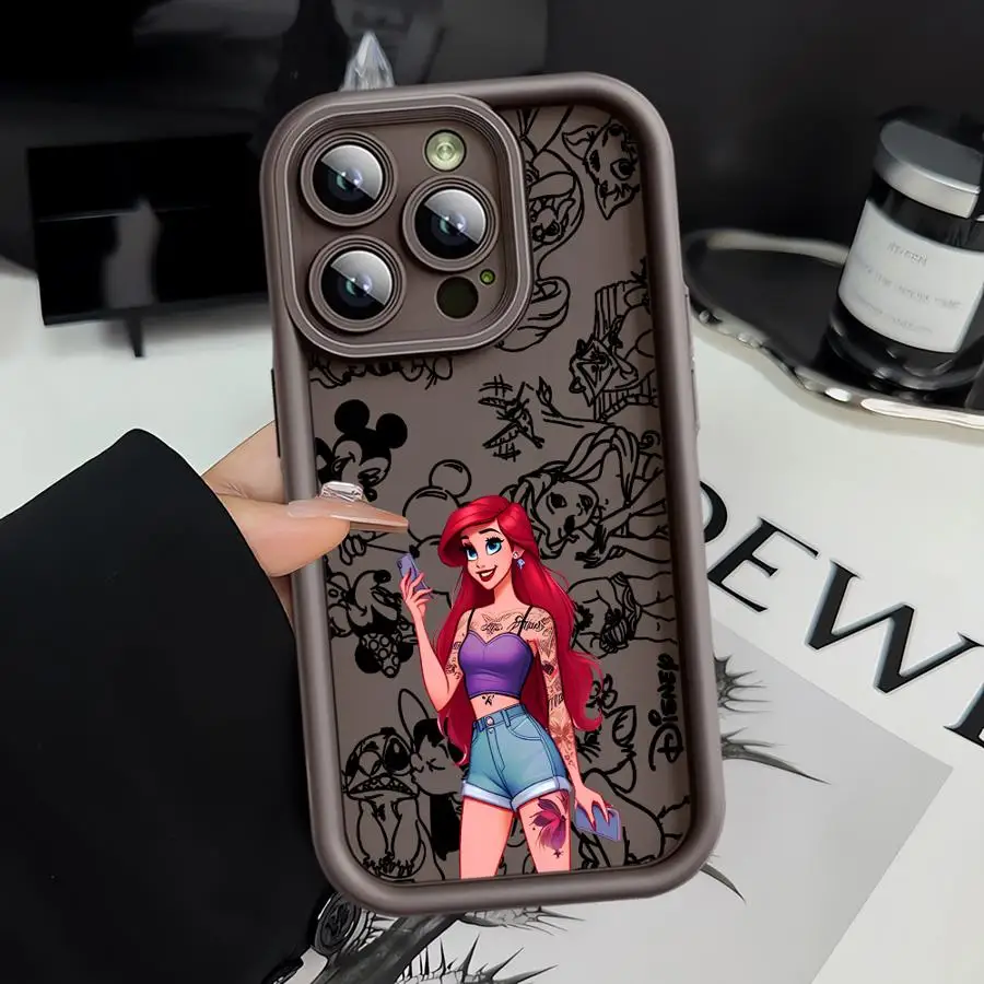حافظة ناعمة من مادة TPU لهاتف آيفون 11Pro 16 Plus 16e 13 Pro MAX XS XR 17 Air 11 14 12 Mini 15 Plus Fashion Princess