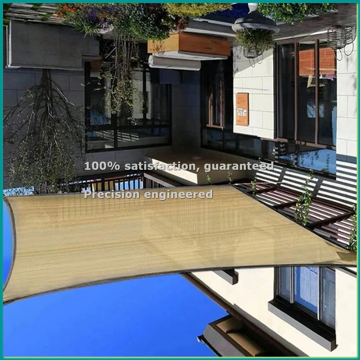 UV Protection Beige Shade Net Garden Balcony Plant Shed Shade Sail Outdoor Swimming Pool Awning Cover Camping Canopy,C-A14I